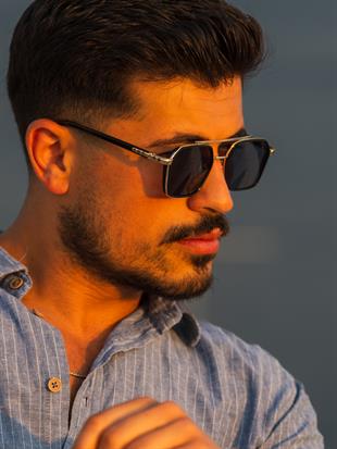 Angel Eyes Gold Çerçeve Siyah Cam  Kadın Güneş Gözlüğü AE0039C2