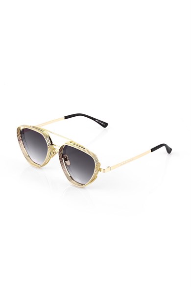 Angel Eyes Gold Geometrik Çerçeve Unisex Güneş Gözlüğü B4936