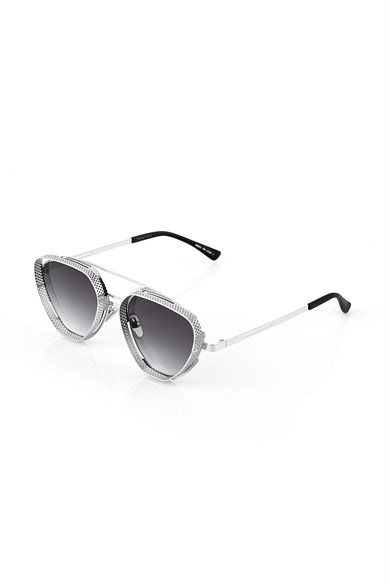 Angel Eyes Gümüş Geometrik Çerçeve Unisex Güneş Gözlüğü B4939