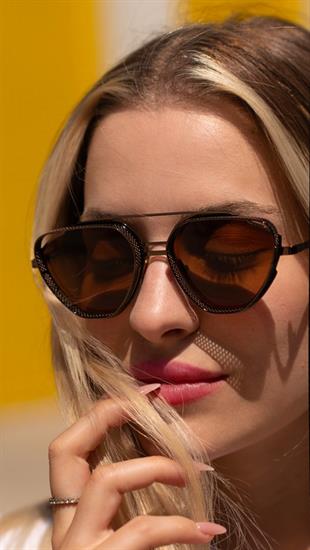 Angel Eyes Kahverengi Geometrik Çerçeve Unisex Güneş Gözlüğü B4937