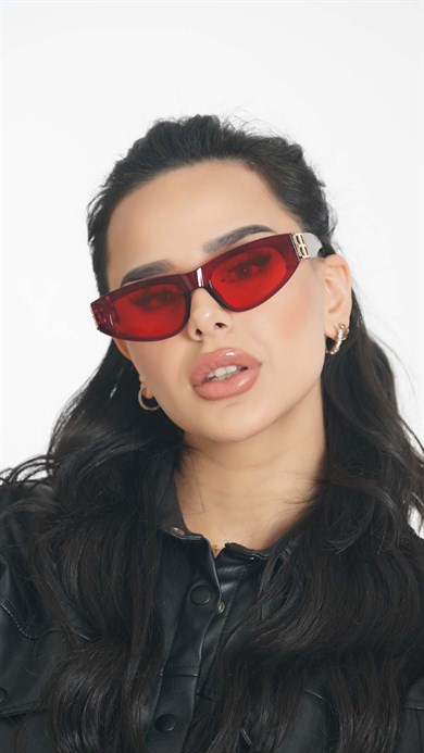 Angel Eyes Kırmızı Cat Eye Kadın Güneş Gözlüğü YW-BB02B