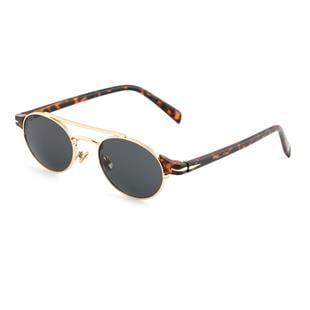 Angel Eyes Leopar Çerçeve Oval Tasarım Gold Çerçeve Siyah Cam Unisex Güneş Gözlüğü Db1042/s