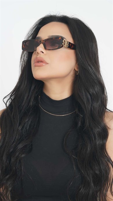 Angel Eyes Leopar Dikdörtgen Kadın Güneş Gözlüğü YW-BB01I