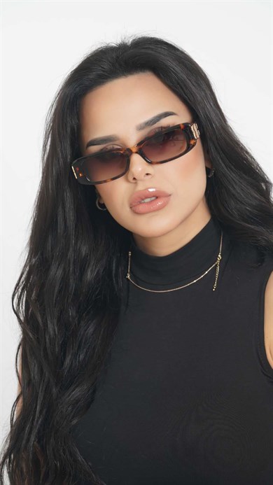 Angel Eyes Leopar Dikdörtgen Kadın Güneş Gözlüğü YW-BB01I