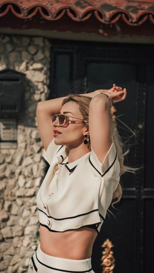 Angel Eyes Mor Camlı Beyaz-Rose Çerçeveli Unisex Güneş Gözlüğü AE0918C3