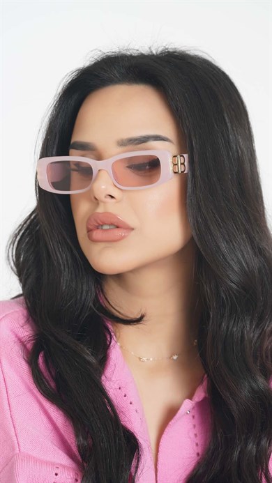 Angel Eyes Pembe Dikdörtgen Kadın Güneş Gözlüğü YW-BB01F