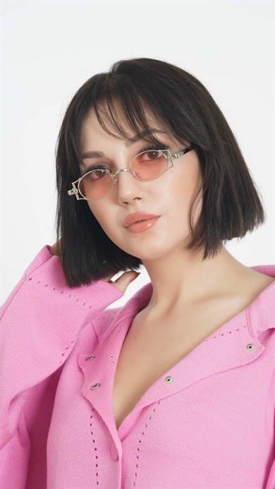 Angel Eyes Pembe Oval Kadın Güneş Gözlüğü YW-565B
