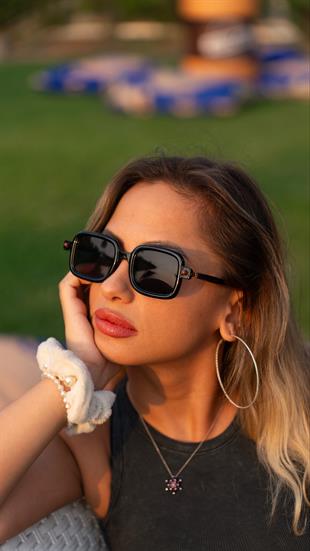 Angel Eyes Siyah Dikdörtgen Kadın Güneş Gözlüğü AE1015C1