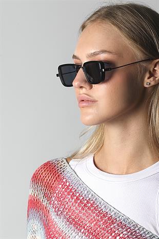 Angel Eyes Siyah Dikdörtgen Unisex Güneş Gözlüğü YW-2023A