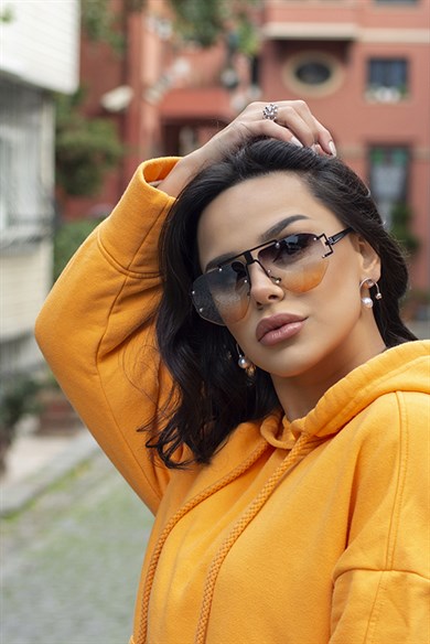 Angel Eyes Geometrik Siyah Unisex Güneş Gözlüğü AE2002C5B4436