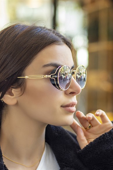 Angel Eyes Oval Vintage Siyah Unisex Güneş Gözlüğü AE2038C2B4777