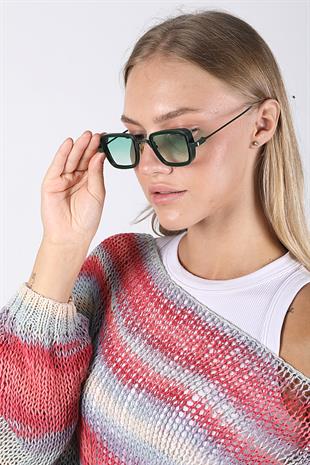 Angel Eyes Yeşil Dikdörtgen Unisex Güneş Gözlüğü YW-2023D