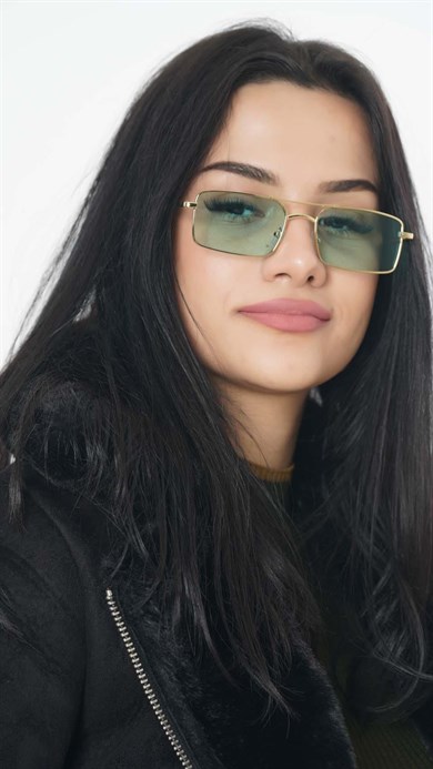 Angel Eyes Yeşil Dikdörtgen Unisex Güneş Gözlüğü YW-0016G