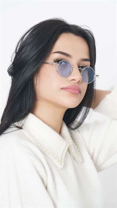 Angel Eyes Yuvarlak Mavi Unisex Güneş Gözlüğü YW-9030A