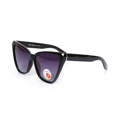 Cat Eye Siyah Kemik Çerçeve Polarize Bayan Güneş Gözlüğü P0635