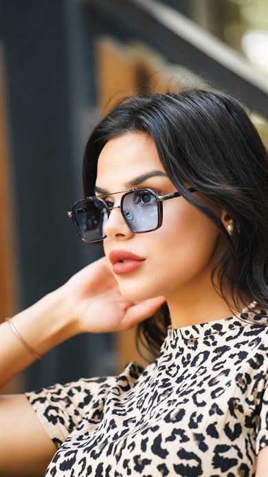 Dikdörtgen Leopar Çerçeceli Unisex Güneş Gözlüğü AE-0039C1
