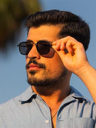 Dikdörtgen Metal Siyah Çerçeve Siyah Sap Siyah Cam Unisex Güneş Gözlüğü