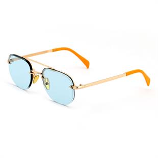 Dikdörtgen Tasarım Gold Metal Çerçeve Sarı Cam Unisex Güneş Gözlüğü DB1078/S David Bckhm