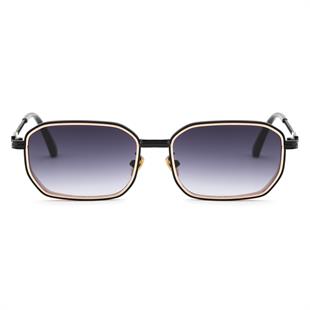 Dikdörtgen Tasarım Gold Siyah Çerçeve Siyah Degrade Cam Kadın&Erkek Güneş Gözlüğü