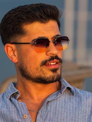 Dikdörtgen Tasarım Gold Siyah Metal Çerçeve Siyah Sarı Cam Unisex Güneş Gözlüğü DB1078/S David Bckhm