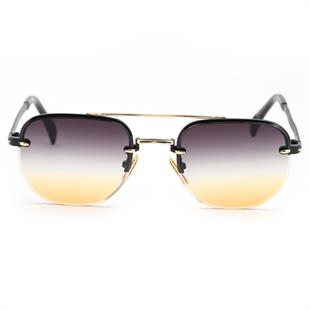 Dikdörtgen Tasarım Gold Siyah Metal Çerçeve Siyah Sarı Cam Unisex Güneş Gözlüğü DB1078/S David Bckhm