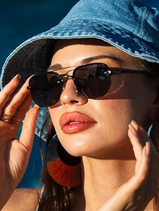 Dikdörtgen Tasarım Gold Siyah Metal Çerçeve Siyah Cam Unisex Güneş Gözlüğü DB1078/S David Bckhm