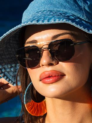 Dikdörtgen Tasarım Gold Siyah Metal Çerçeve Siyah Cam Unisex Güneş Gözlüğü DB1078/S David Bckhm