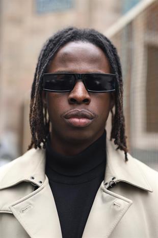 Dikdörtgen Tasarım Siyah Çerçeve Siyah Cam Erkek Güneş Gözlüğü