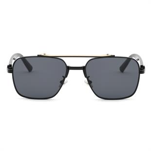 Dikdörtgen Tasarım Siyah Çerçeve Siyah Cam Unisex Güneş Gözlüğü