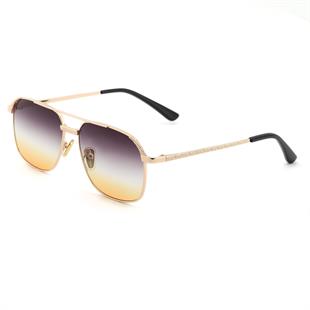 Geometrik Dikdörtgen Tasarım Gold Çerçeve Çiftrenk Cam Güneş Gözlüğü Erkek&Kadın