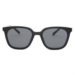Geometrik Gümüş Siyah Kemik Çerçeve Siyah Cam Kadın Güneş Gözlüğü LLT01