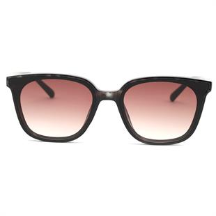 Geometrik Siyah Leopar Kemik Çerçeve Siyah Cam Kadın Güneş Gözlüğü LLT01