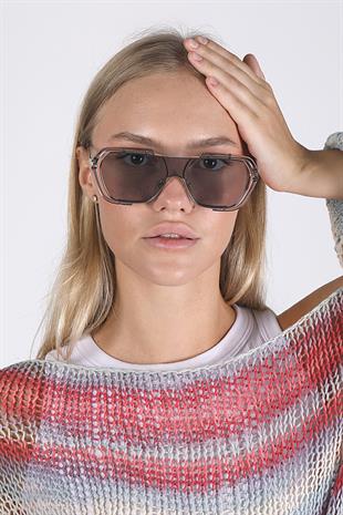 Gri Camlı Gri Çerçeveli Unisex Güneş Gözlüğü