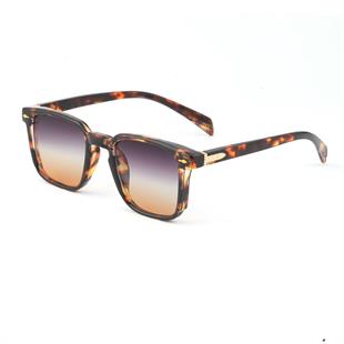 Kare Tasarım Leopar Çerçeve Degrade Cam Unisex Güneş Gözlüğü