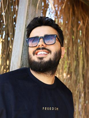 Kare Tasarım Siyah Çerçeve Degrade Cam Unisex Güneş Gözlüğü