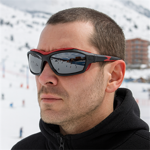 Kayak Gözlüğü Antifog Ventilli Uv Korumalı Güneş Kar Gözlük Kırmızı Siyah Snowboard Sporu