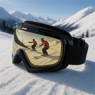 Kayak Gözlüğü Antifog Ventilli Uv Korumalı Güneş Kar Gözlük Siyah-Siyah Snowboard Glasses Sporu