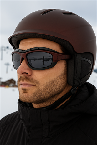 Kayak Gözlüğü Antifog Ventilli Uv Korumalı Güneş Kar Gözlük Siyah-Füme Snowboard Sporu