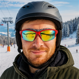 Kayak Gözlüğü Antifog Ventilli Uv Korumalı Güneş Kar Gözlük Kırmızı Turuncu Aynalı Snowboard Sporu