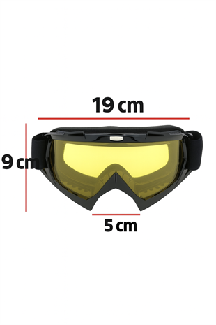 Kayak Gözlüğü Antifog Ventilli Uv Korumalı Güneş Kar Gözlük SarıCam Snowboard Glasses Sporu