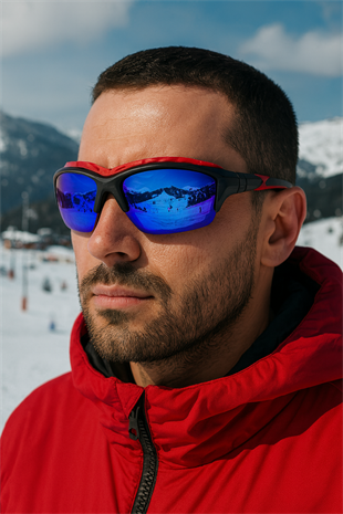 Kayak Gözlüğü Antifog Ventilli Uv Korumalı Güneş Kar Gözlük Mavi Aynalı Snowboard Sporu
