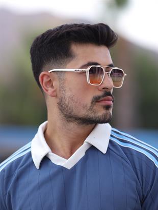 Köşegen Tasarım Krem Çerçeve Siyah Degrade Cam Kadın Güneş Gözlüğü