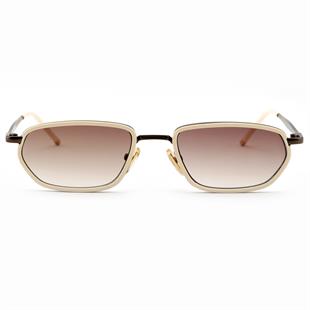 Minimal Geometrik Tasarım Gold Siyah Çerçeve Siyah Cam Güneş Gözlüğü Kadın&Erkek CE BELGELİ