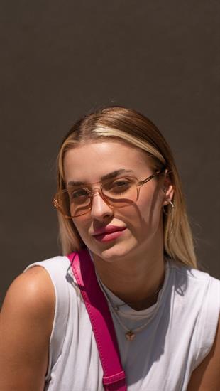 Nude Çerçeve Nude Cam Dikdörtgen Kadın Güneş Gözlüğü