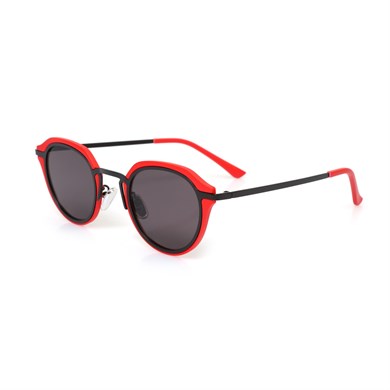 Oval Kırmızı Kemik Çerçeve Unisex Güneş Gözlüğü AE20495120143C66
