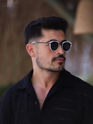 Oval Krem Kemik Çerçeve Unisex Güneş Gözlüğü AE20495120143C49