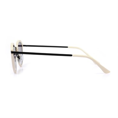 Oval Krem Kemik Çerçeve Unisex Güneş Gözlüğü AE20495120143C49