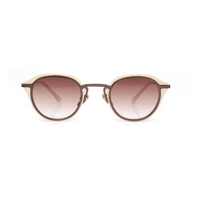Oval Krem Kemik Çerçeve Unisex Güneş Gözlüğü AE20495120143C45