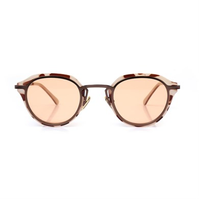 Oval Leopar Kemik Çerçeve Unisex Güneş Gözlüğü AE20495120143C46