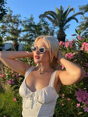 Siyah Camlı Beyaz-gold Çerçeveli Unisex Güneş Gözlüğü